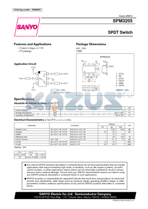 SPM3205 datasheet - SPDT Switch