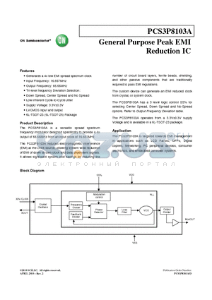 PCS3P8103A datasheet - General Purpose Peak EMI Reduction IC