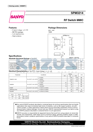 SPM3214 datasheet - RF Switch MMIC