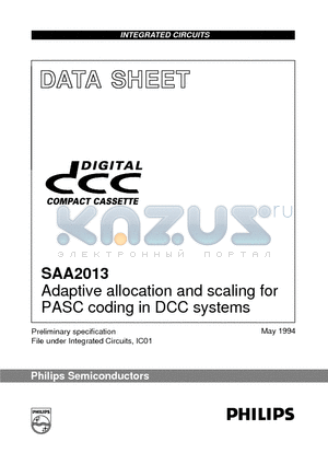 SAA2013 datasheet - Adaptive allocation and scaling for PASC coding in DCC systems