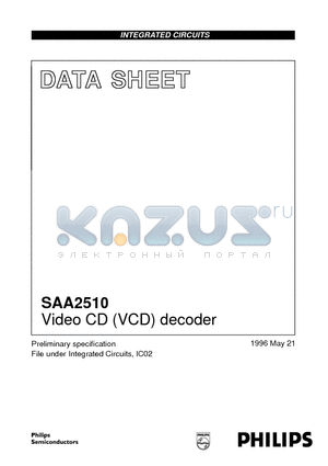 SAA2510 datasheet - Video CD VCD decoder