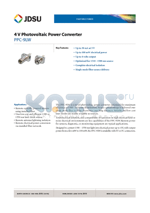 PPC-9LW datasheet - 4 V Photovoltaic Power Converter