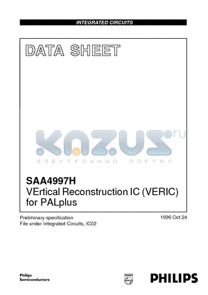 SAA4997H datasheet - VErtical Reconstruction IC VERIC for PALplus