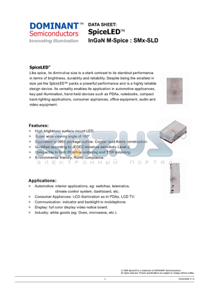 SMB-SLD-J1 datasheet - SpiceLED InGaN M-Spice