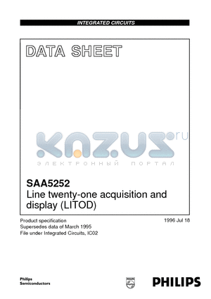 SAA5252P datasheet - Line twenty-one acquisition and display LITOD