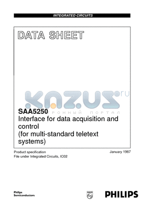 SAA5250P datasheet - Interface for data acquisition and control for multi-standard teletext systems