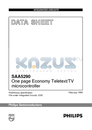 SAA5297A datasheet - Economy teletext and TV microcontrollers