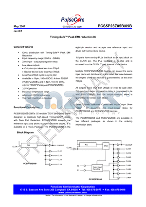 PCS5I23Z05BF-08-SR datasheet - Timing-Safe Peak EMI reduction IC