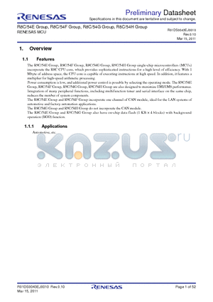 R5F21546EKFP datasheet - RENESAS MCU