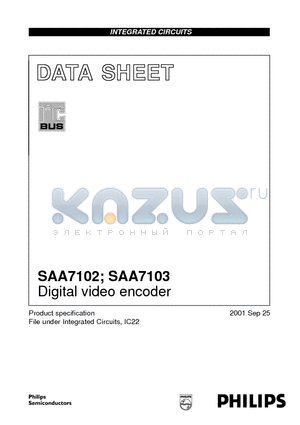 SAA7102 datasheet - Digital video encoder