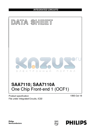 SAA7110 datasheet - One Chip Front-end 1 OCF1