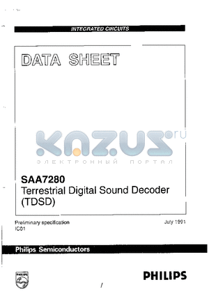 SAA7280P datasheet - Terrestrial Digital Sound Decoder