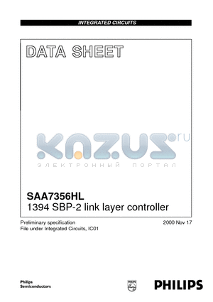 SAA7356HL datasheet - 1394 SBP-2 link layer controller