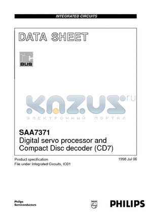 SAA7371 datasheet - Digital servo processor and Compact Disc decoder CD7