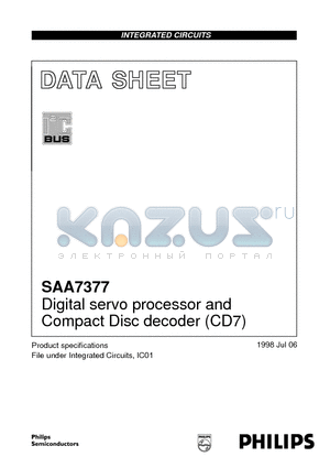 SAA7377GP datasheet - Digital servo processor and Compact Disc decoder CD7