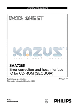 SAA7385GP datasheet - Error correction and host interface IC for CD-ROM SEQUOIA