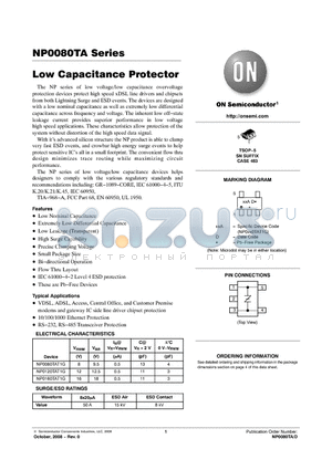 NP0080TAT1G datasheet - Low Capacitance Protector