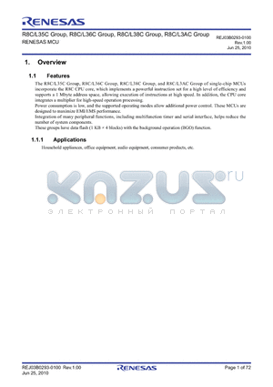 R5F2L35CCDFP datasheet - RENESAS MCU