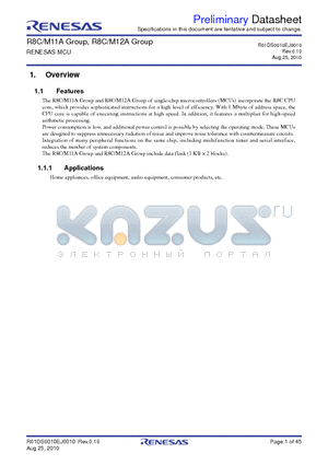 R5F2M122ADSP datasheet - RENESAS MCU