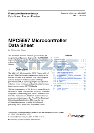 PPC5567MZP80R2 datasheet - Microcontroller