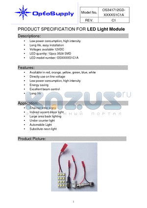 OS341712GD-G5DAS1C1A datasheet - PRODUCT SPECIFICATION FOR LED Light Module