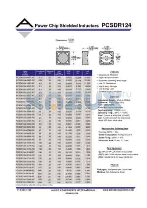 PCSDR124-4R7T-RC datasheet - Power Chip Shielded Inductors