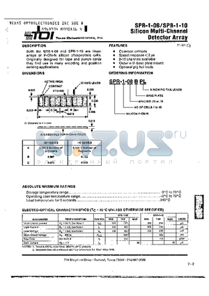 SPR-3-08BPL datasheet - SILICON MULTI-CHANNEL DETECTOR ARRAY