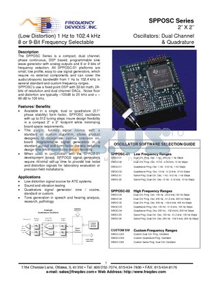 SPPOSC-02 datasheet - 2 X 2 Oscillators: Dual Channel & Quadrature