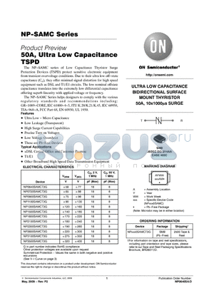 NP0720SAMCT3G datasheet - 50A, Ultra Low Capacitance TSPD