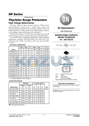 NP0720SAT3G datasheet - Thyristor Surge Protectors High Voltage Bidirectional