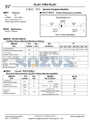 RL202 datasheet - General Purpose Rectifier