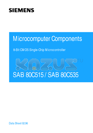 SAB80C535-16-NT40/85 datasheet - 8-Bit CMOS Single-Chip Microcontroller