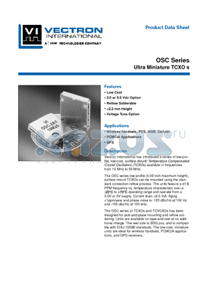 OSC-1A0 datasheet - Ultra Miniature TCXO