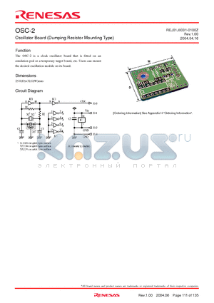 OSC-2 datasheet - Oscillator Board (Dumping Resistor Mounting Type)