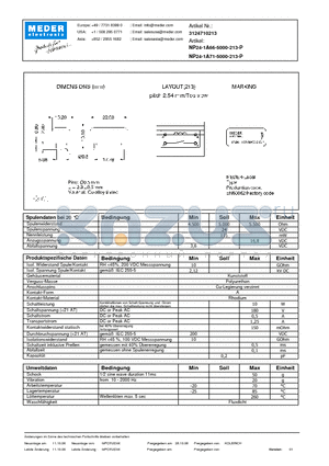 NP24-1A71-5000-213-P_DE datasheet - (deutsch) NP Reed Relay