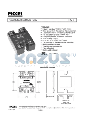 PCT220A1 datasheet - Triac Output Solid State Relay