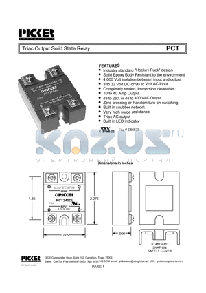 PCT220DL-1 datasheet - Triac Output Solid State Relay