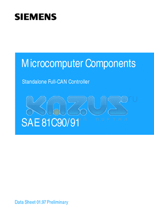 SAE81C90 datasheet - Standalone Full-CAN Controller