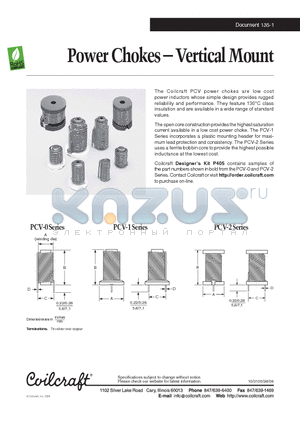 PCV-1-223-05L datasheet - Power Chokes