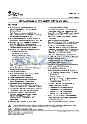 TSB83AA22C datasheet - Phy and OHCI Link Device