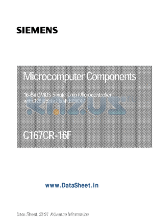 SAF-C167CR-16F datasheet - 16-Bit CMOS Single-Chip Microcontroller with 128KByte Flash EPROM