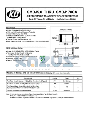 SMBJ100CA datasheet - SURFACE MOUNT TRANSIENT VOLTAGE SUPPRESSOR