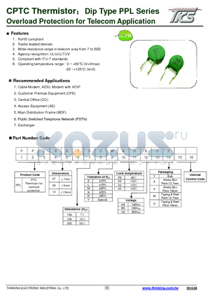 PPL07250LA0B5 datasheet - Overload Protection for Telecom Application