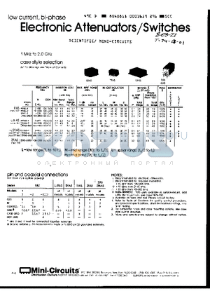 SYAS-2 datasheet - Electronic Attenuators/Switches