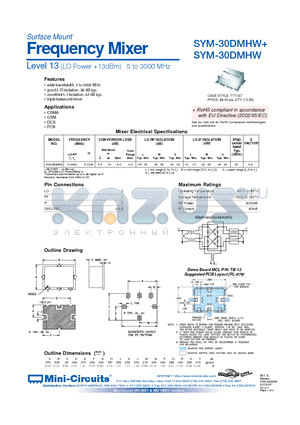 SYM-30DMHW datasheet - Frequency Mixer