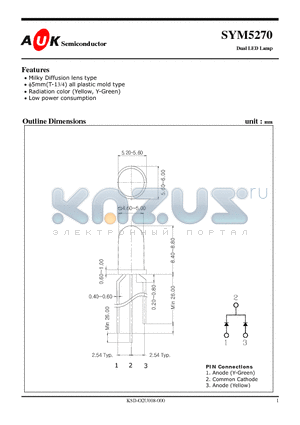 SYM5270 datasheet - Dual LED Lamp