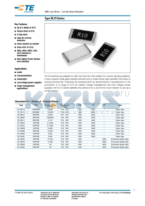 RL73K2A datasheet - Up to 2 Watts at 70`C