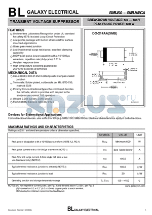 SMBJ11 datasheet - TRANSIENT VOLTAGE SUPPRESSOR