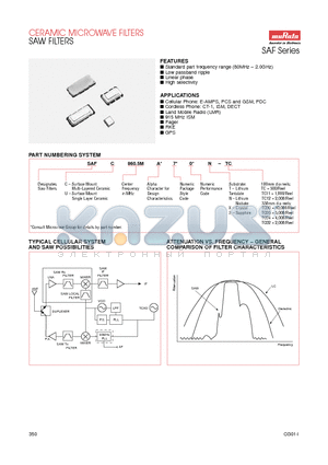 SAFC146MC70N datasheet - CERAMIC MICROWAVE FILTERS SAW FILTERS