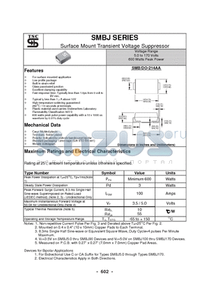 SMBJ11A datasheet - Surface Mount Transient Voltage Suppressor